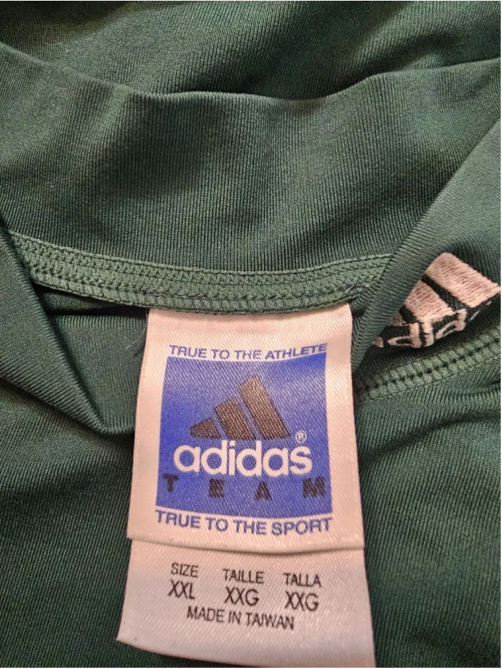 Adidas Team Techfit Compression Shirt Men's 2XL Long Sleeve Green Mock Neck